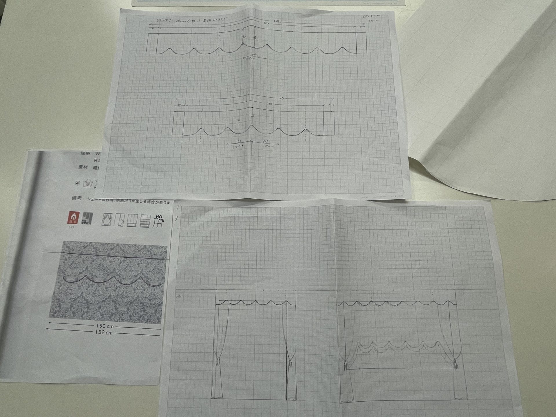 上飾りバランスの縮尺図と型紙