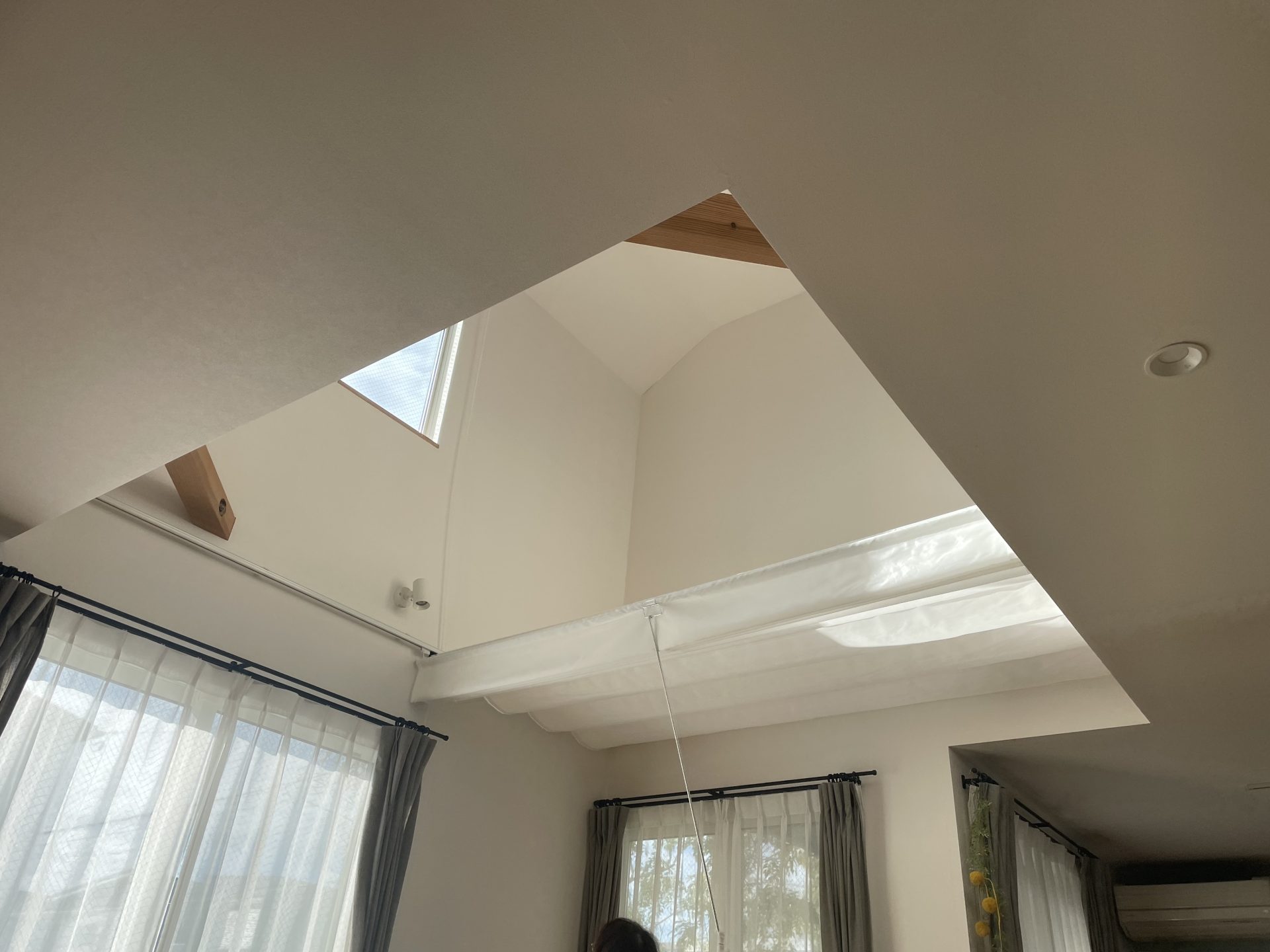 天幕カーテンバトン式開閉操作操作