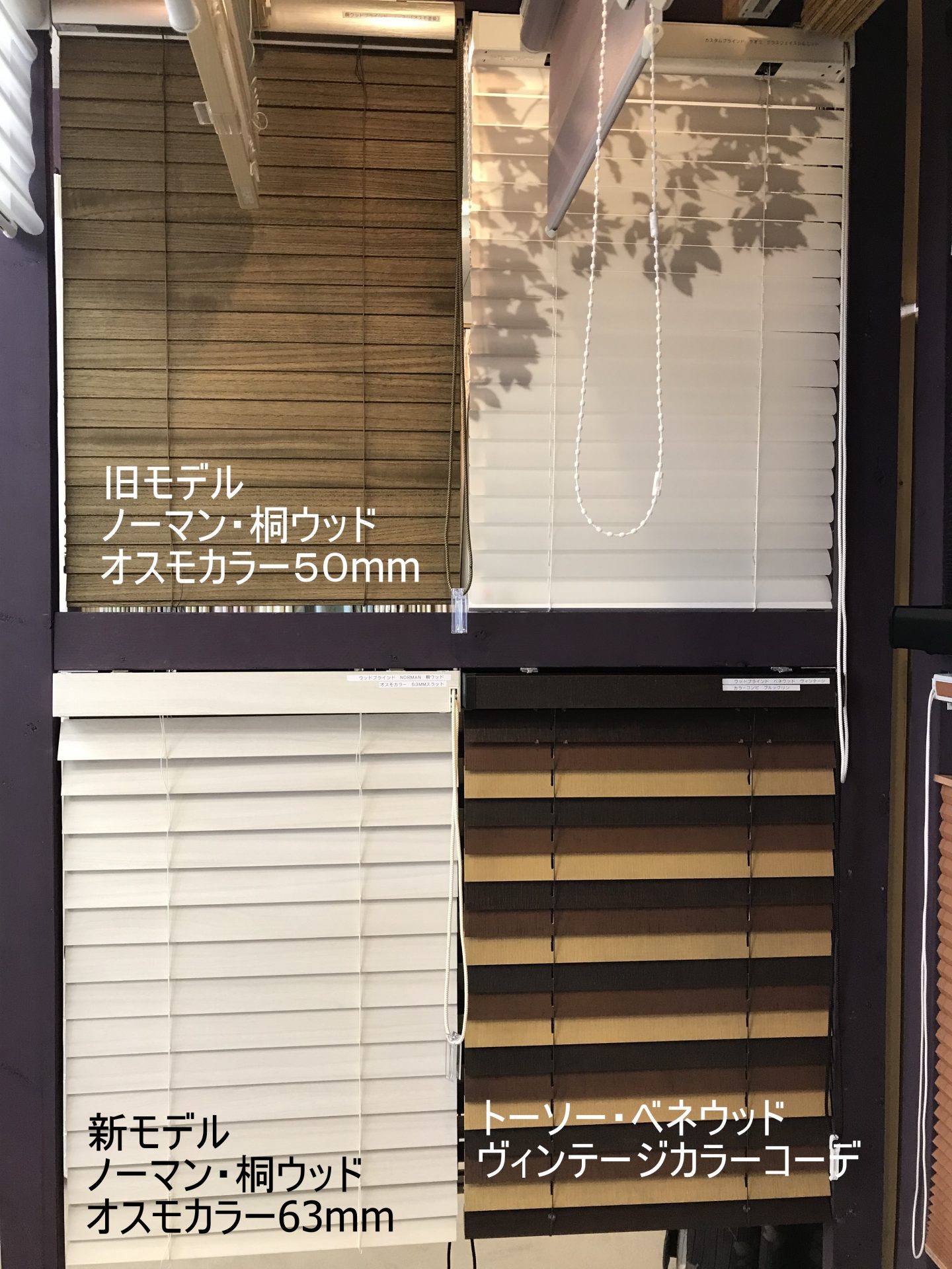 ウッド（木製）ブラインド展示